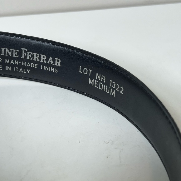 Jaqueline Ferrar M Split Leather Made in Italy Black Leather Belt Gold Buckle - Picture 6 of 9